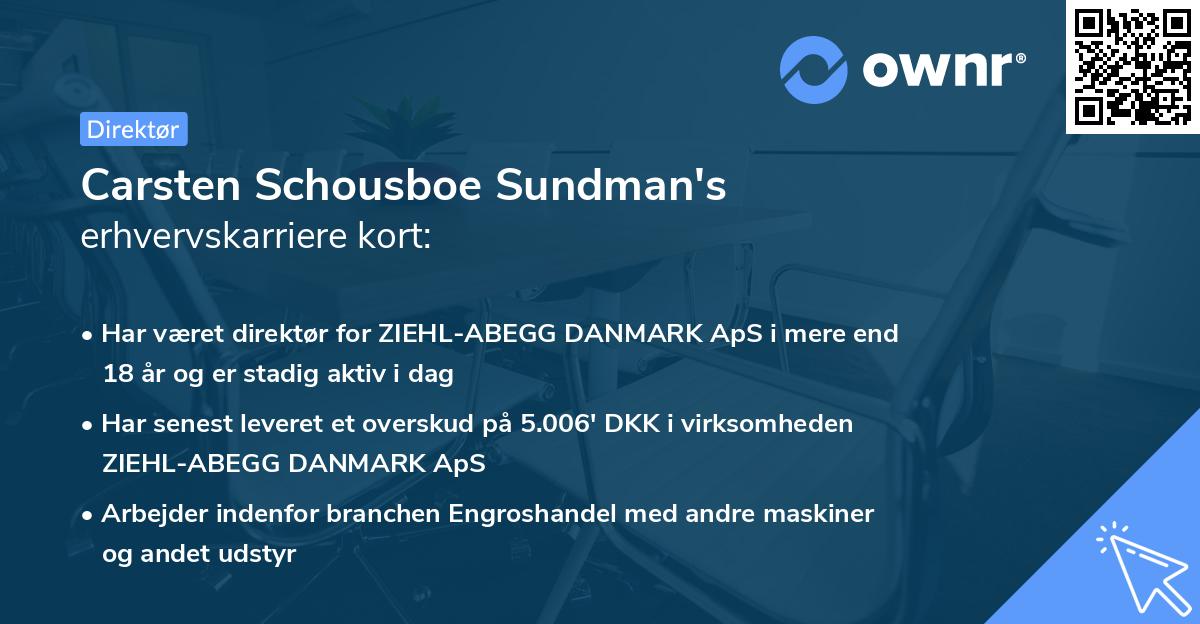 Carsten Schousboe Sundman's erhvervskarriere kort