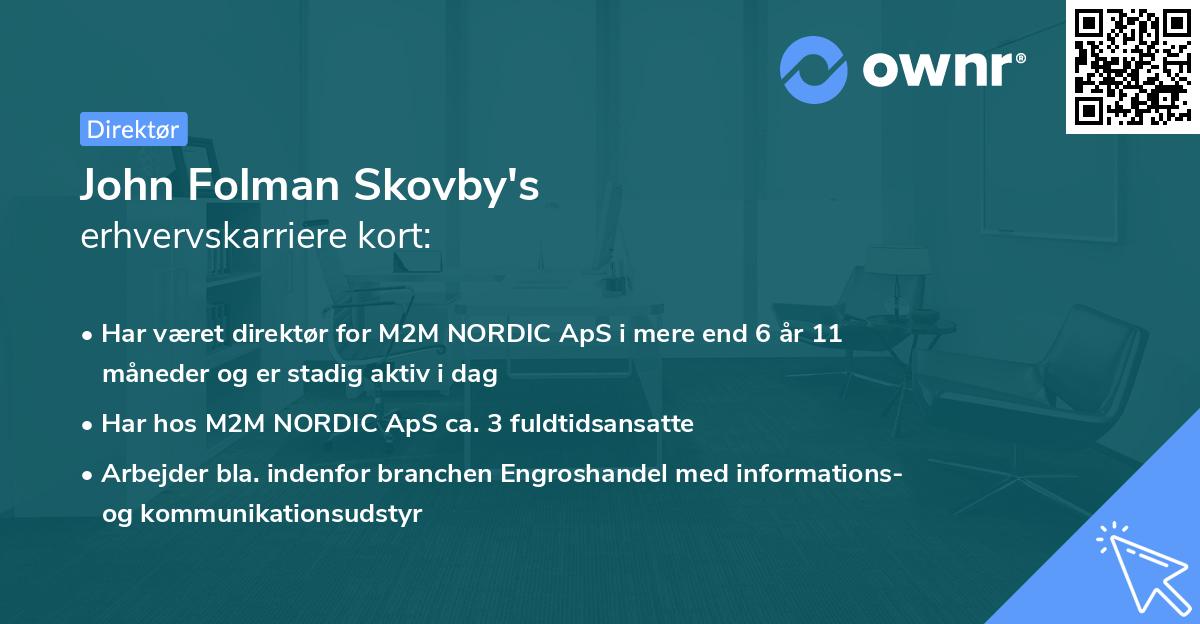 John Folman Skovby's erhvervskarriere kort