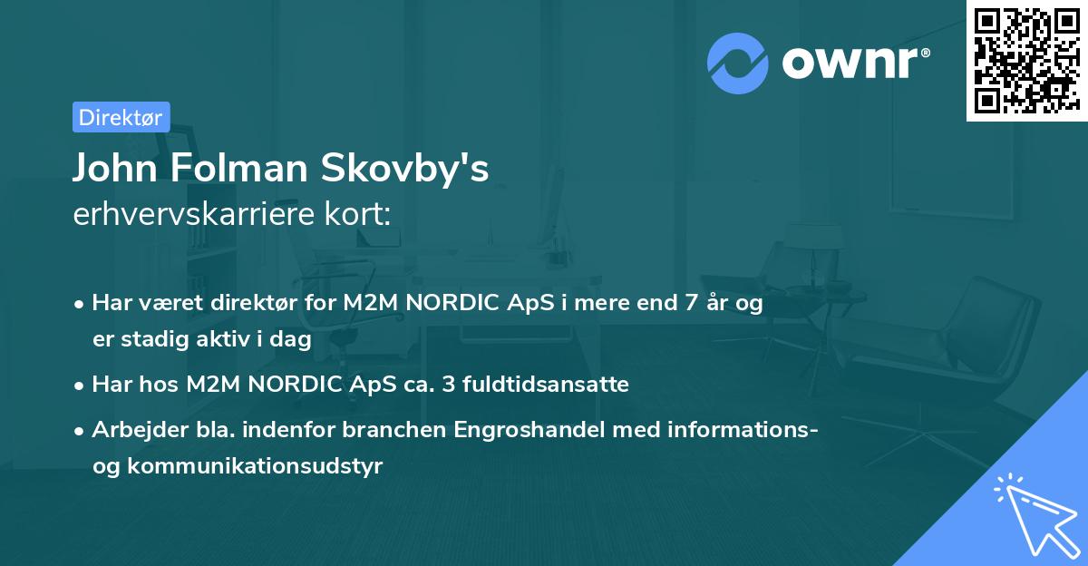 John Folman Skovby's erhvervskarriere kort