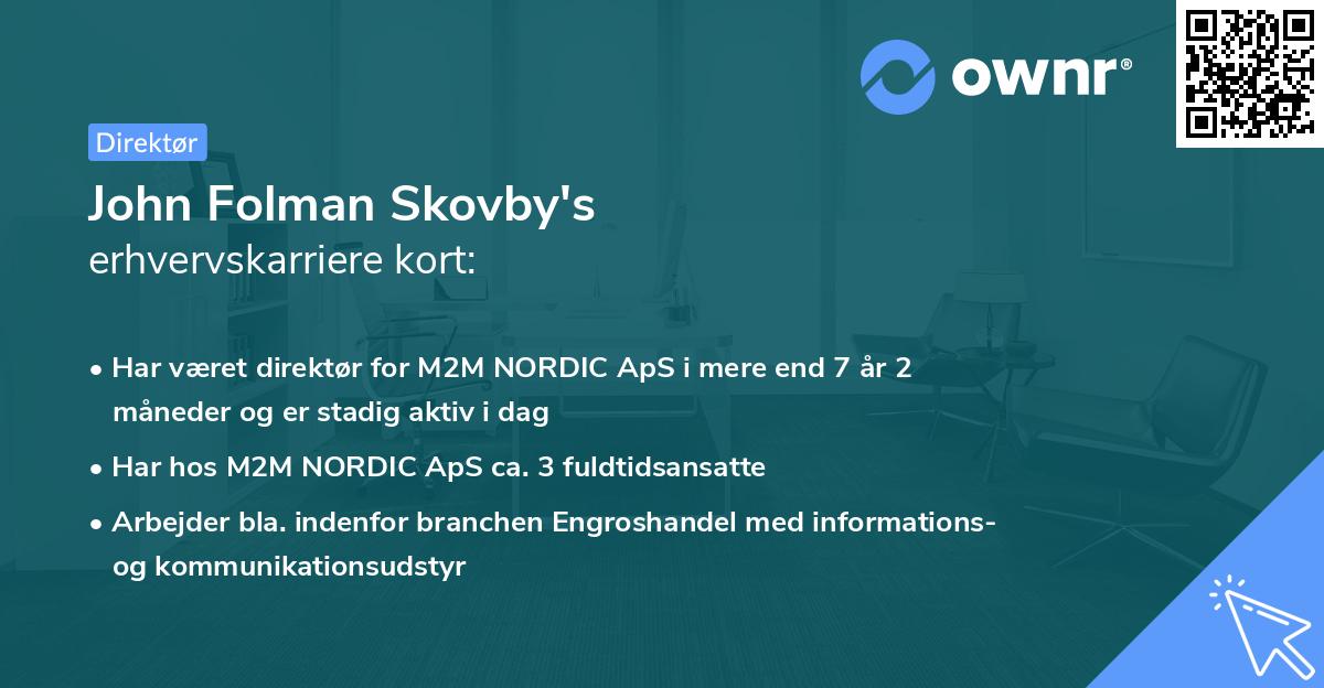 John Folman Skovby's erhvervskarriere kort