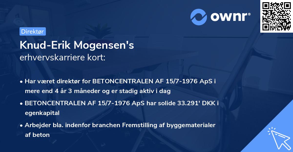 Knud-Erik Mogensen's erhvervskarriere kort