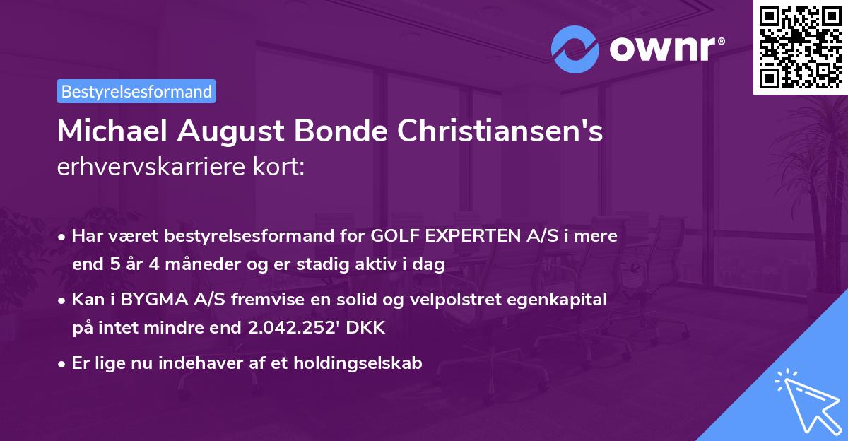 Michael August Bonde Christiansen's erhvervskarriere kort