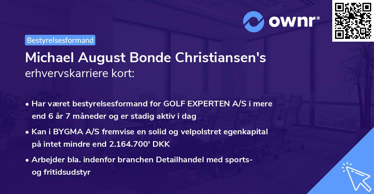 Michael August Bonde Christiansen's erhvervskarriere kort