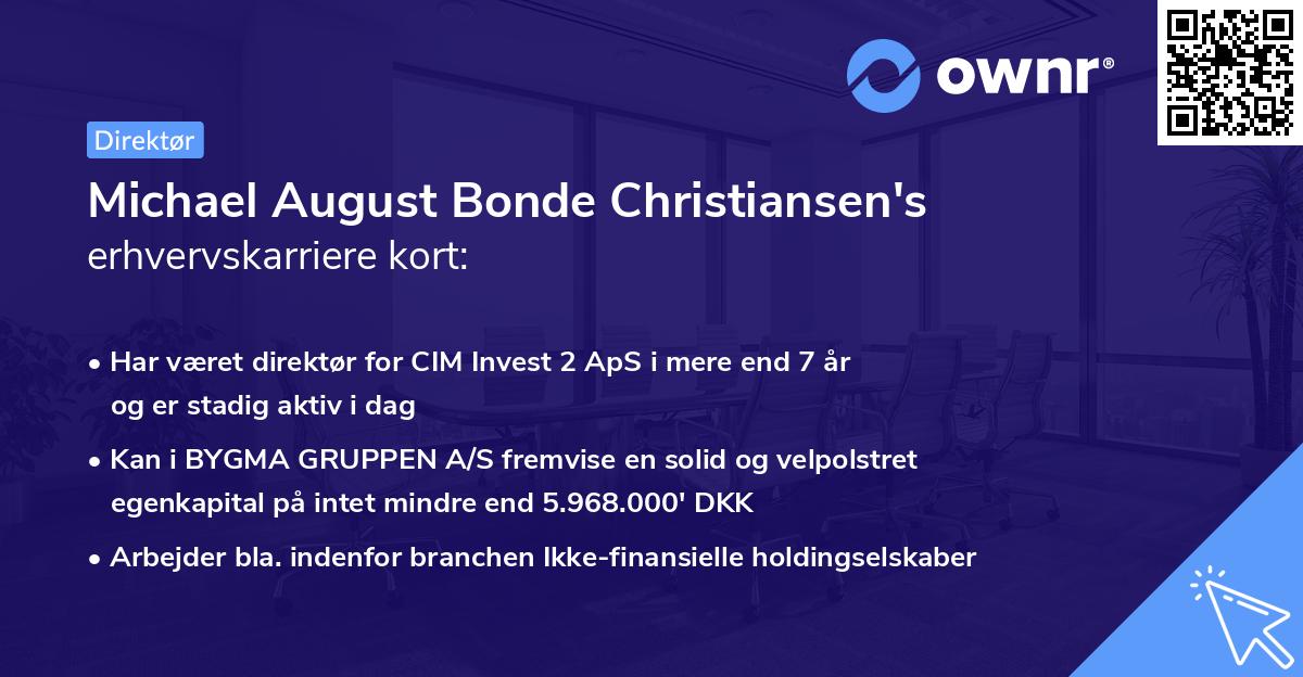 Michael August Bonde Christiansen's erhvervskarriere kort