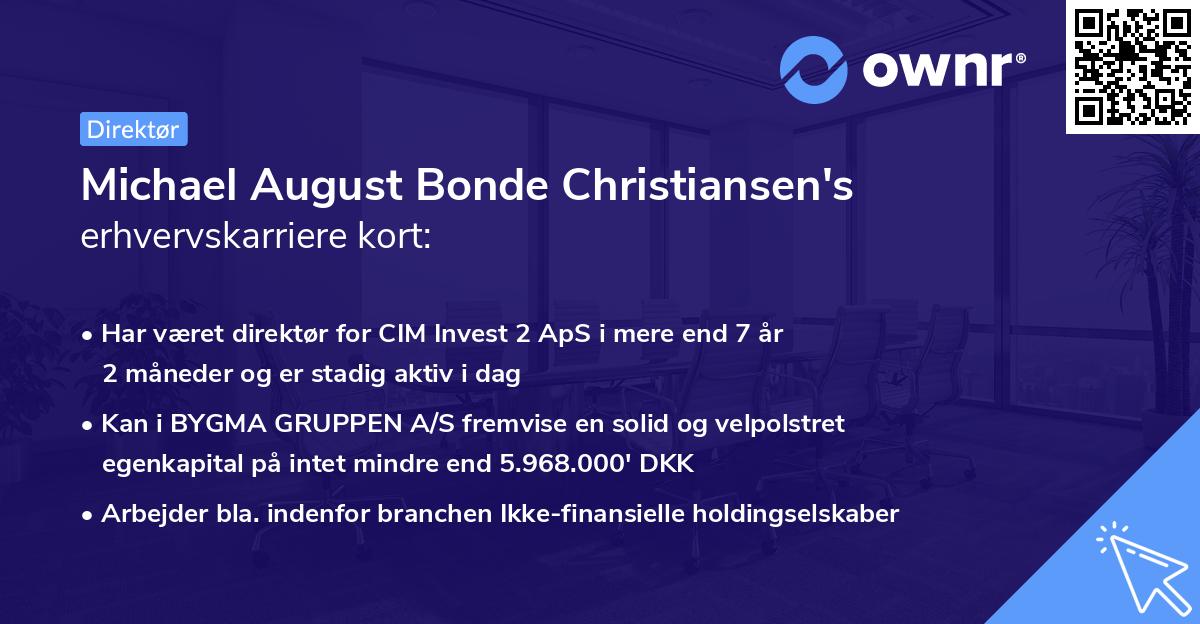 Michael August Bonde Christiansen's erhvervskarriere kort