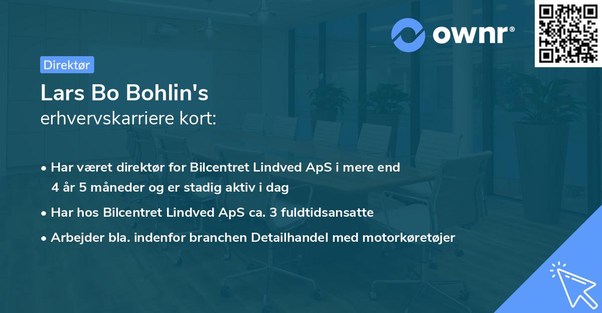 Lars Bo Bohlin's erhvervskarriere kort