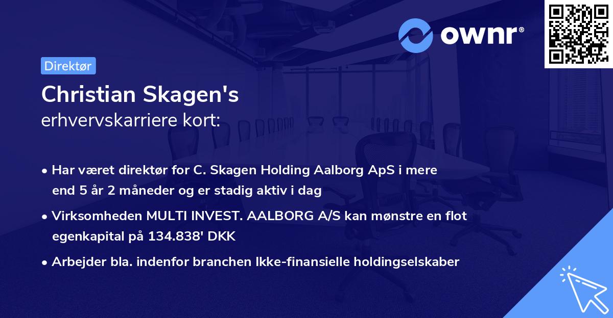 Christian Skagen's erhvervskarriere kort
