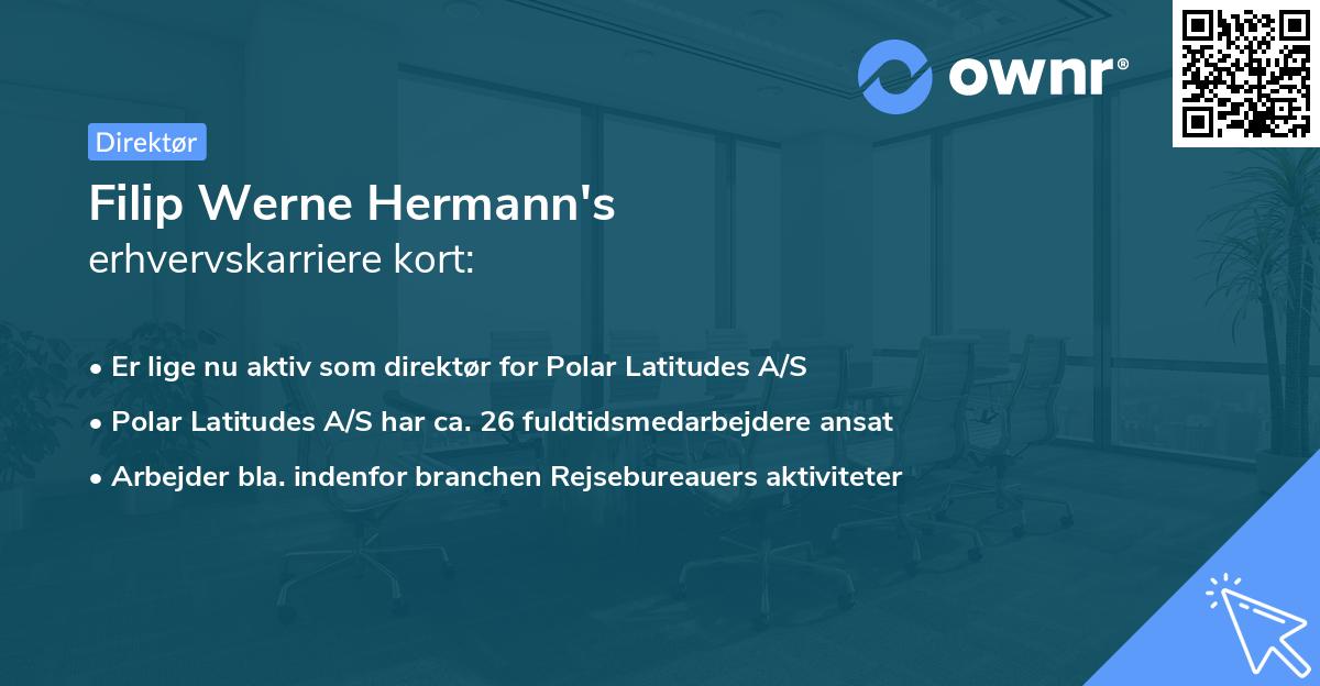 Filip Werne Hermann's erhvervskarriere kort