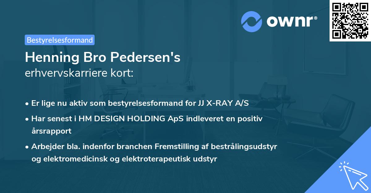 Henning Bro Pedersen's erhvervskarriere kort