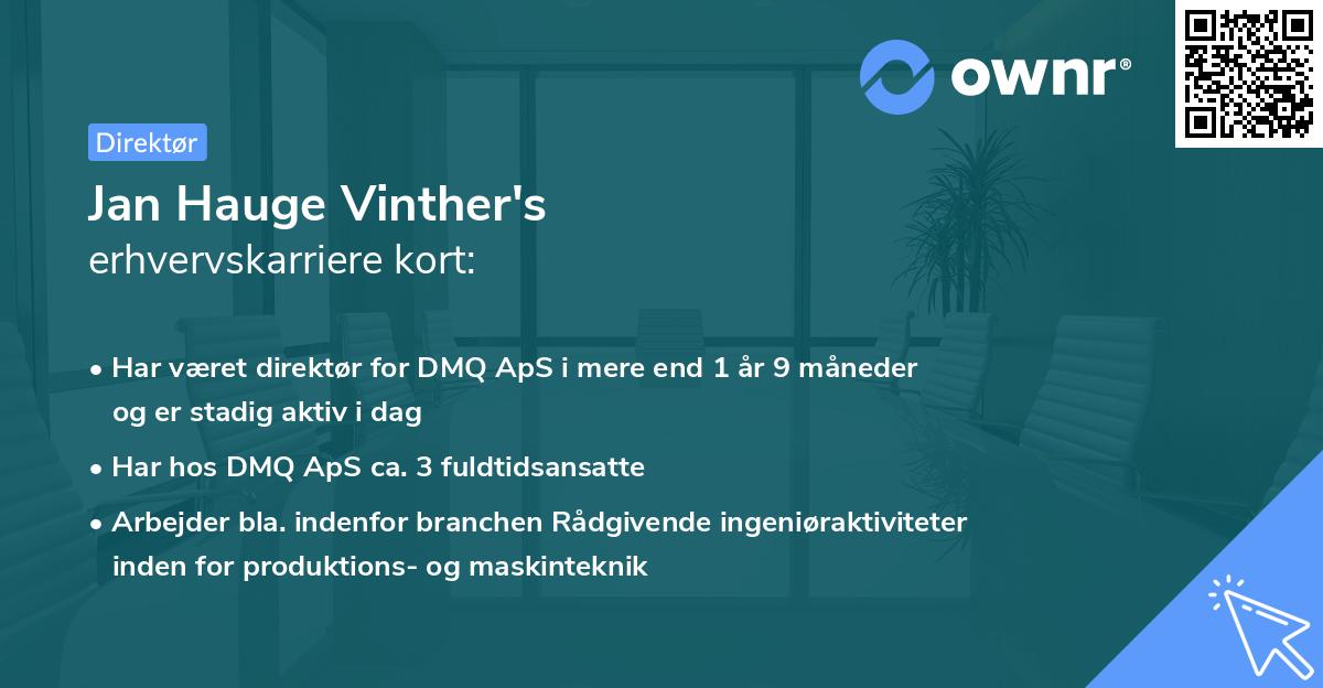 Jan Hauge Vinther's erhvervskarriere kort