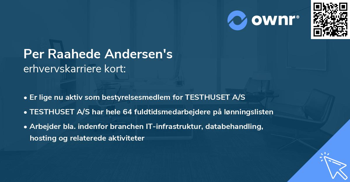 Per Raahede Andersen's erhvervskarriere kort