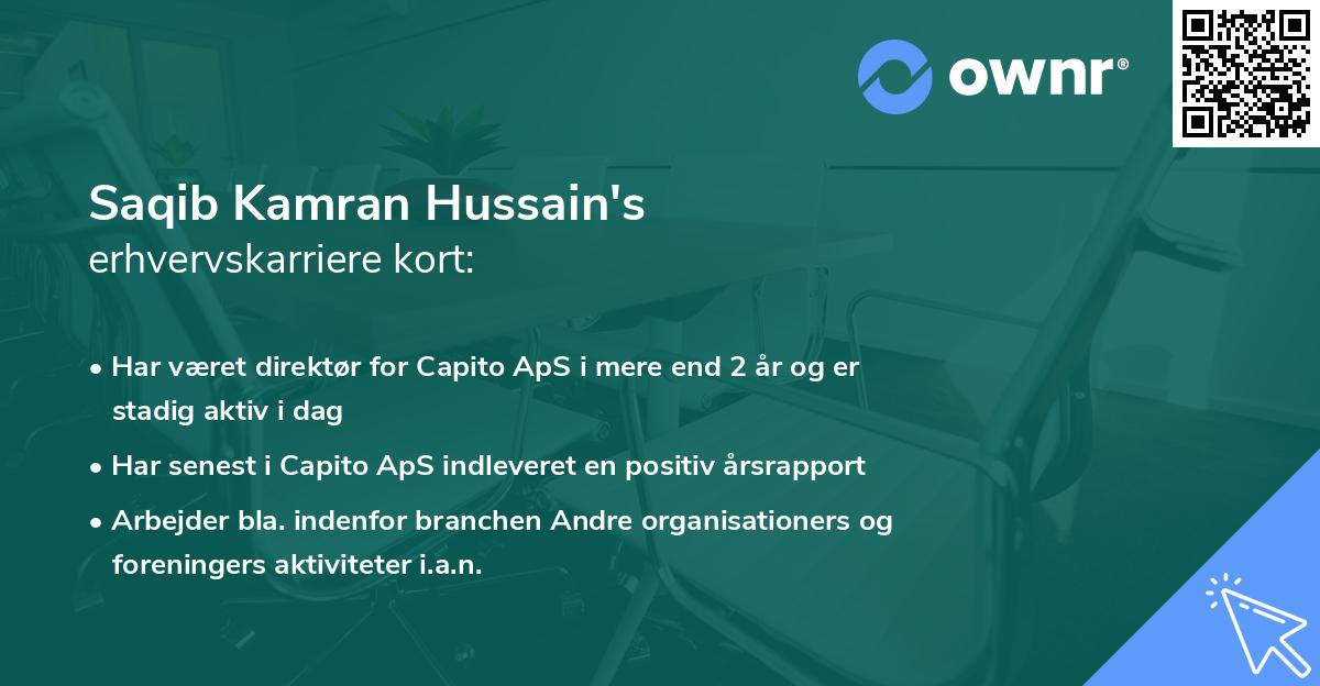 Saqib Kamran Hussain's erhvervskarriere kort
