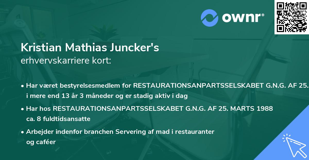 Kristian Mathias Juncker's erhvervskarriere kort
