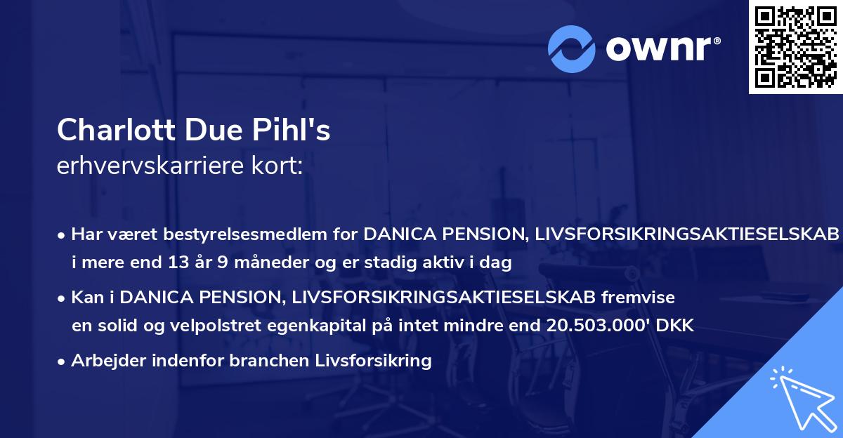 Charlott Due Pihl's erhvervskarriere kort
