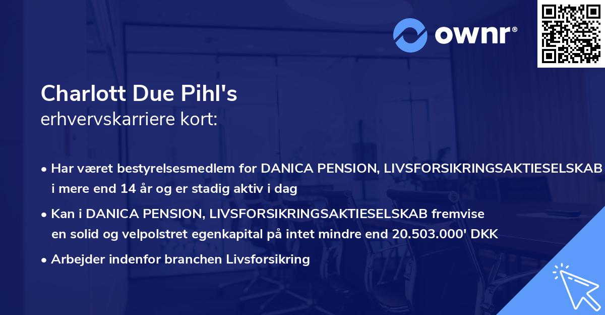Charlott Due Pihl's erhvervskarriere kort