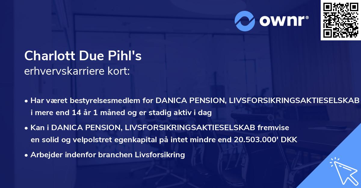 Charlott Due Pihl's erhvervskarriere kort
