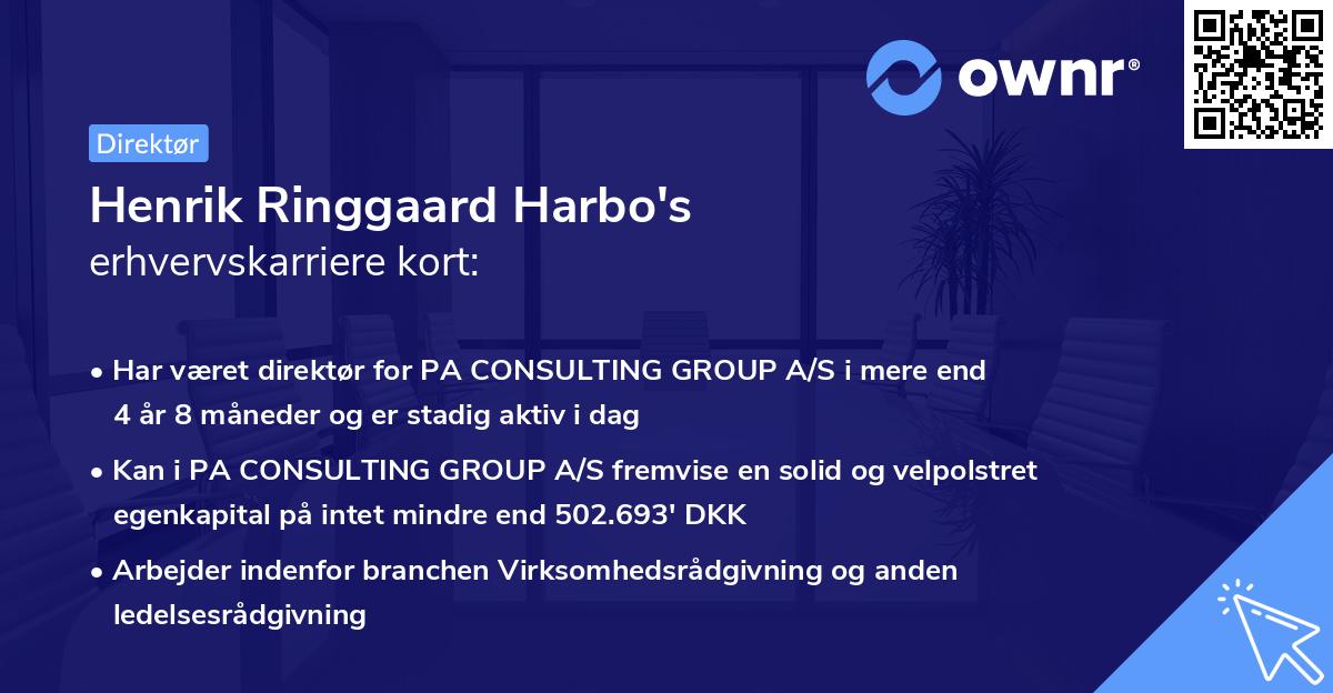 Henrik Ringgaard Harbo's erhvervskarriere kort