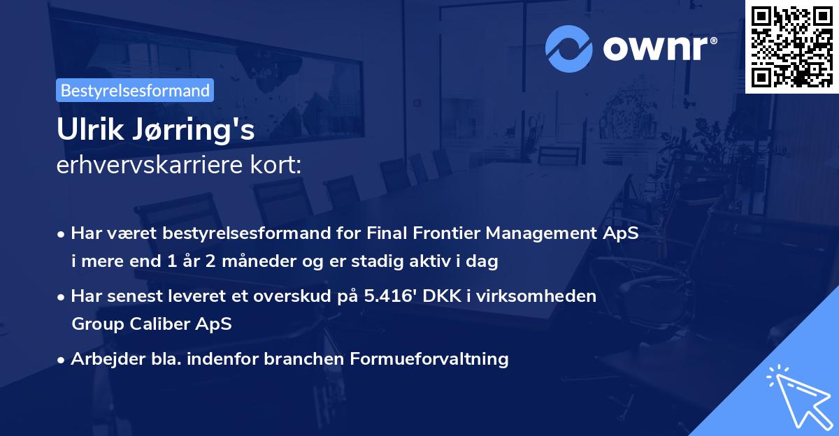 Ulrik Jørring's erhvervskarriere kort