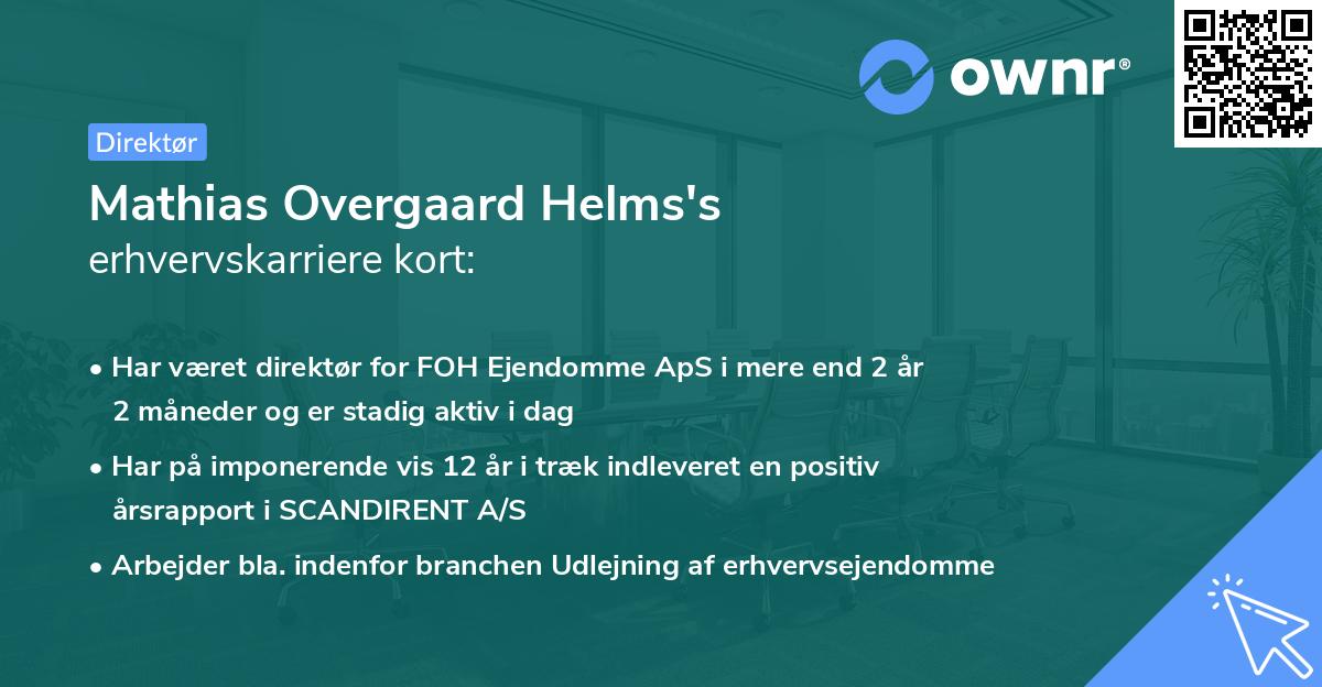 Mathias Overgaard Helms's erhvervskarriere kort