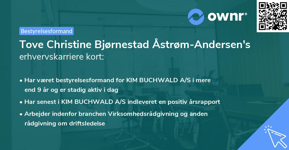 Tove Christine Bjørnestad Åstrøm-Andersen's erhvervskarriere kort