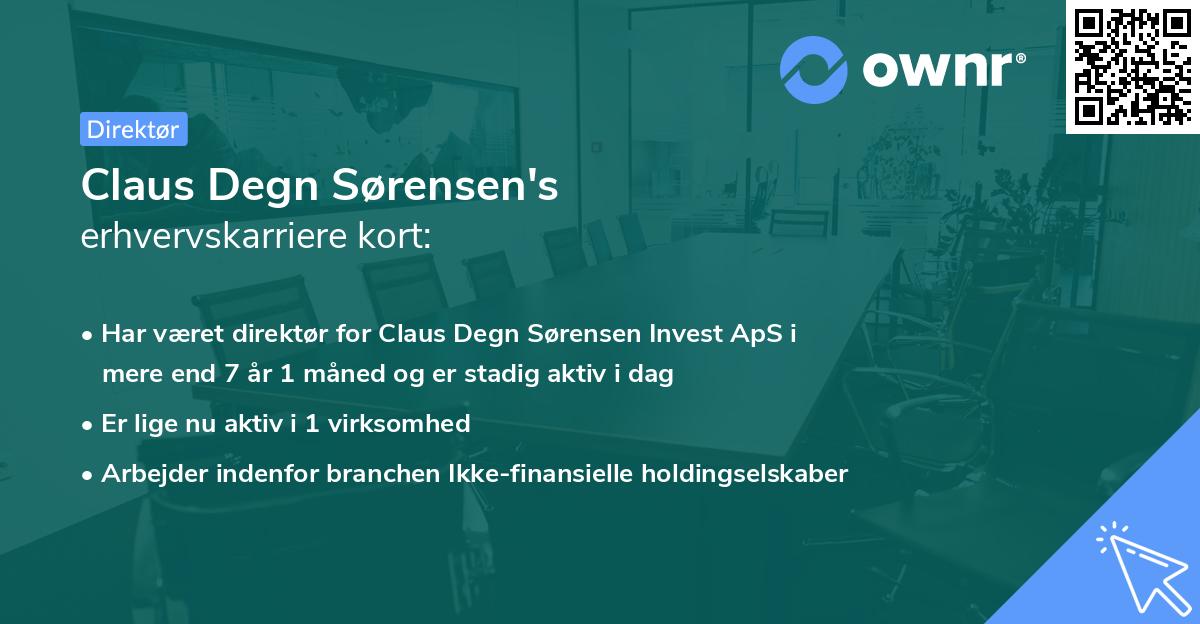 Claus Degn Sørensen's erhvervskarriere kort