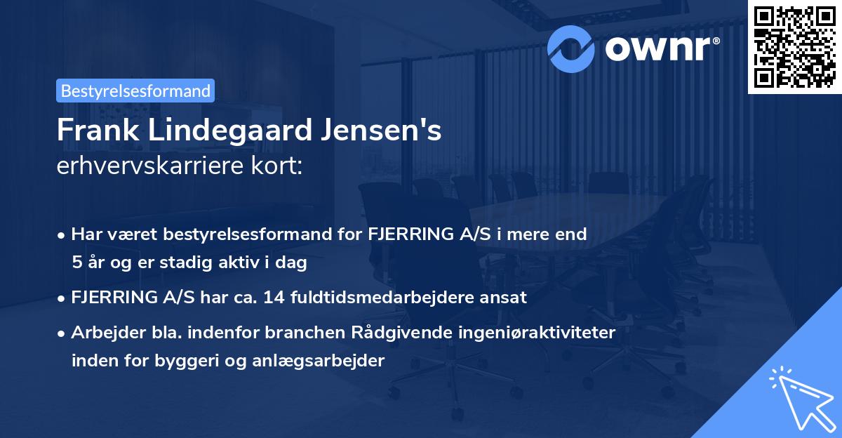 Frank Lindegaard Jensen's erhvervskarriere kort