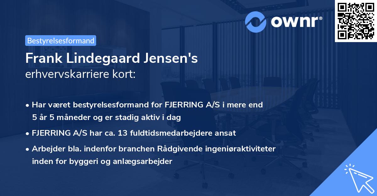 Frank Lindegaard Jensen's erhvervskarriere kort