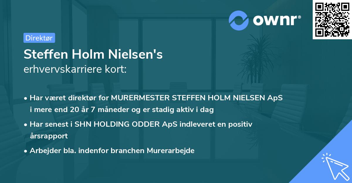 Steffen Holm Nielsen's erhvervskarriere kort