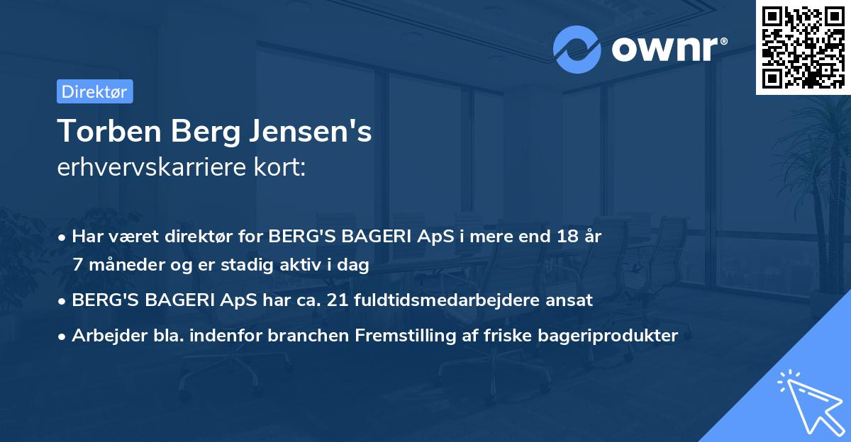 Torben Berg Jensen's erhvervskarriere kort