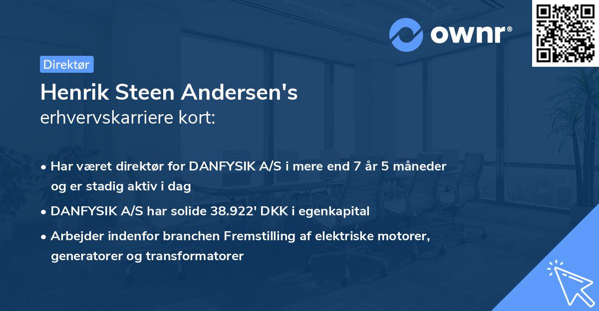 Henrik Steen Andersen's erhvervskarriere kort