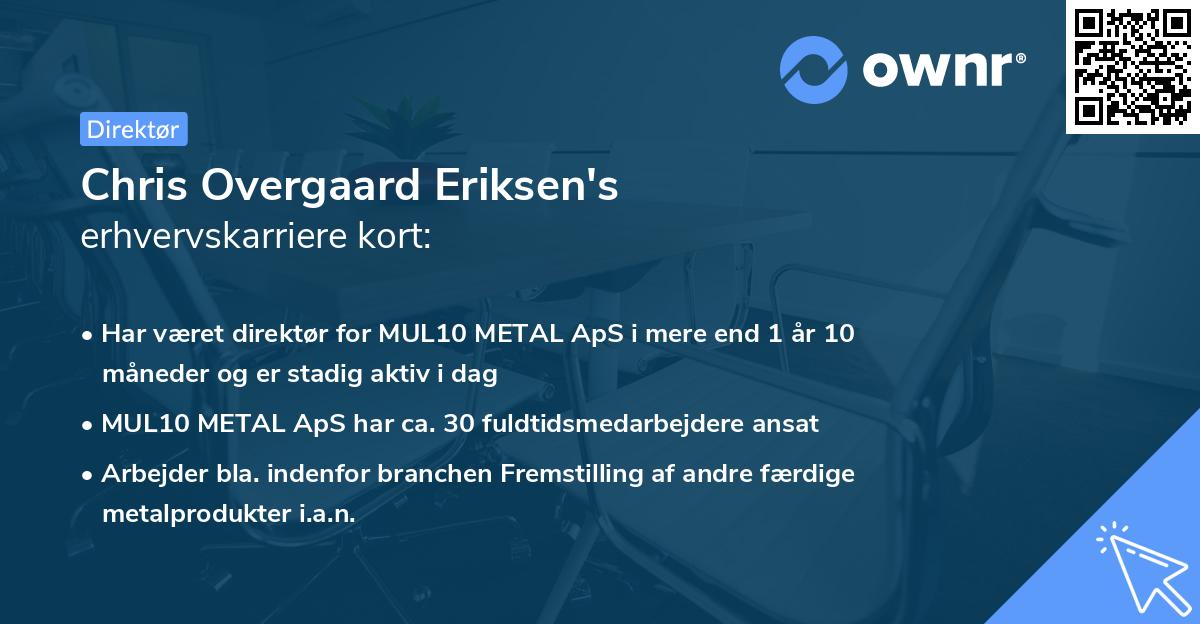 Chris Overgaard Eriksen's erhvervskarriere kort