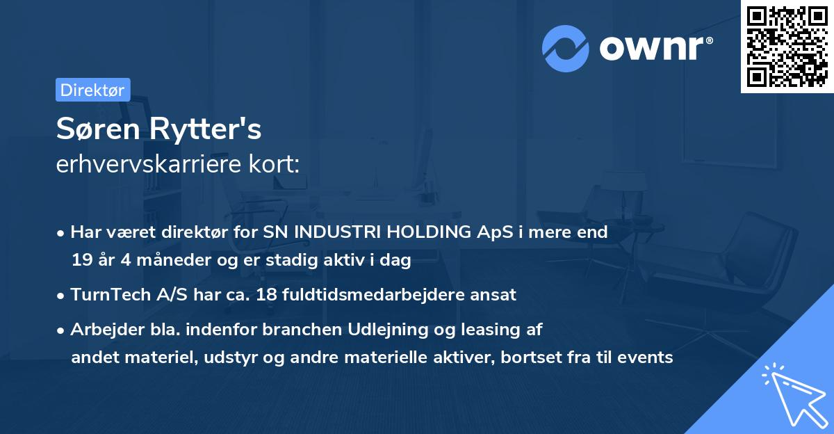 Søren Rytter's erhvervskarriere kort