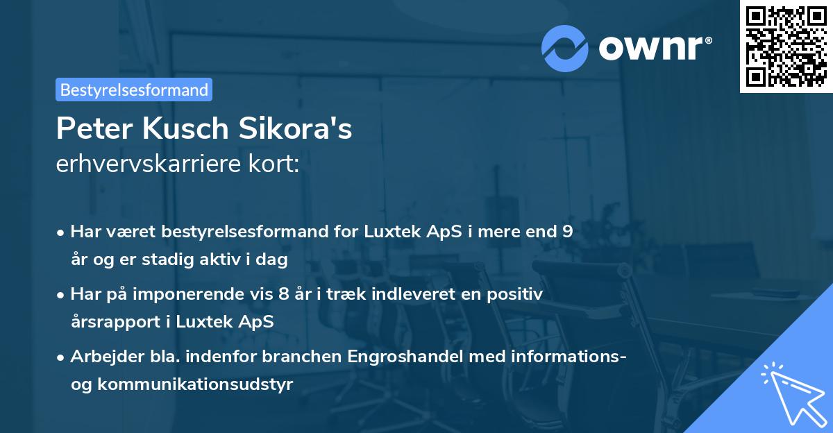 Peter Kusch Sikora's erhvervskarriere kort