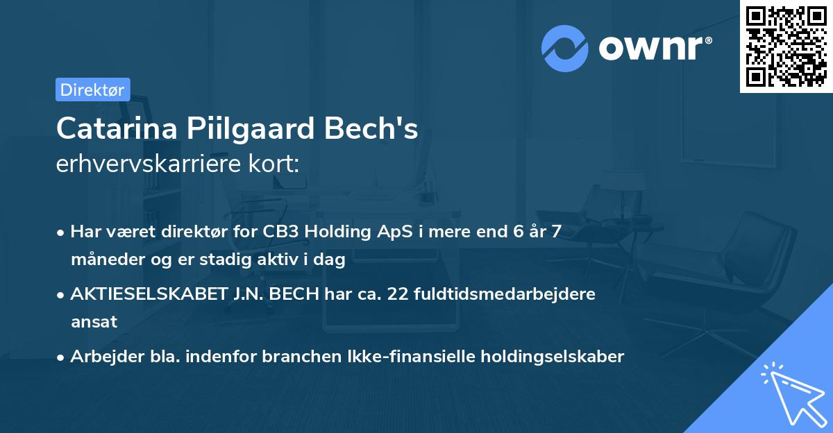 Catarina Piilgaard Bech's erhvervskarriere kort