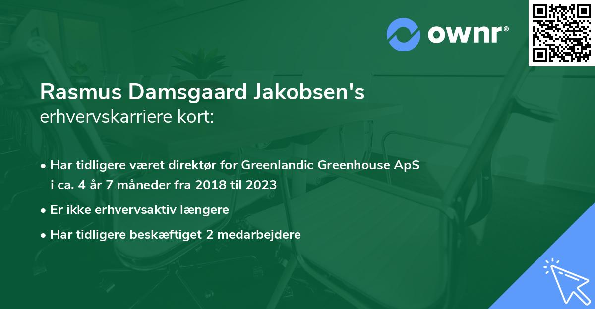 Rasmus Damsgaard Jakobsen's erhvervskarriere kort