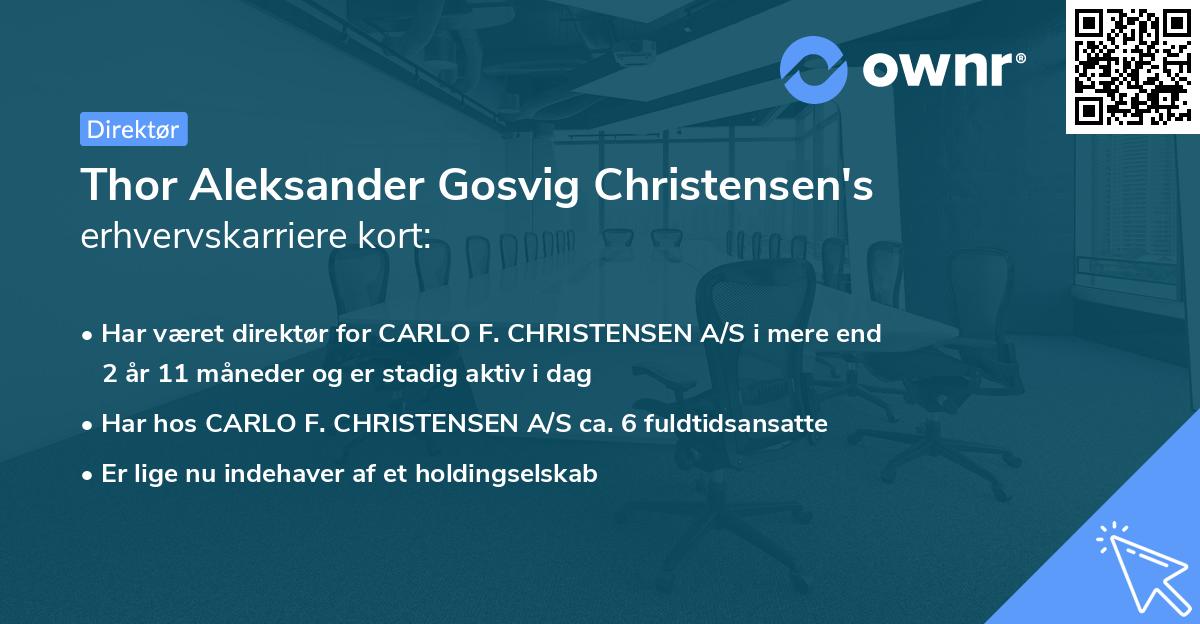 Thor Aleksander Gosvig Christensen's erhvervskarriere kort
