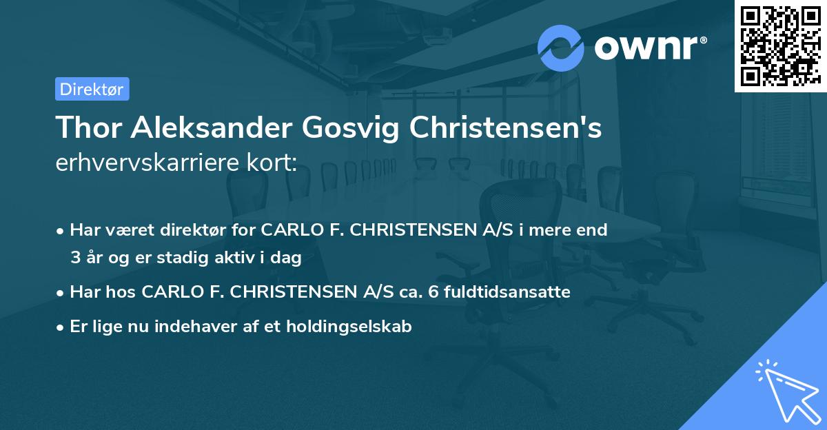 Thor Aleksander Gosvig Christensen's erhvervskarriere kort