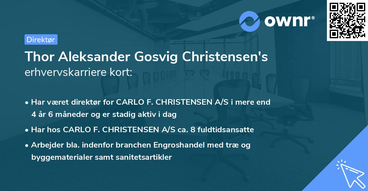 Thor Aleksander Gosvig Christensen's erhvervskarriere kort