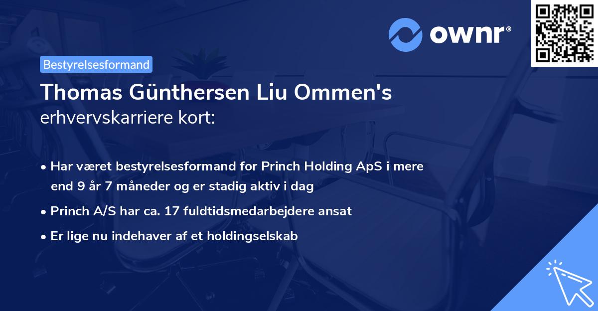 Thomas Günthersen Liu Ommen's erhvervskarriere kort