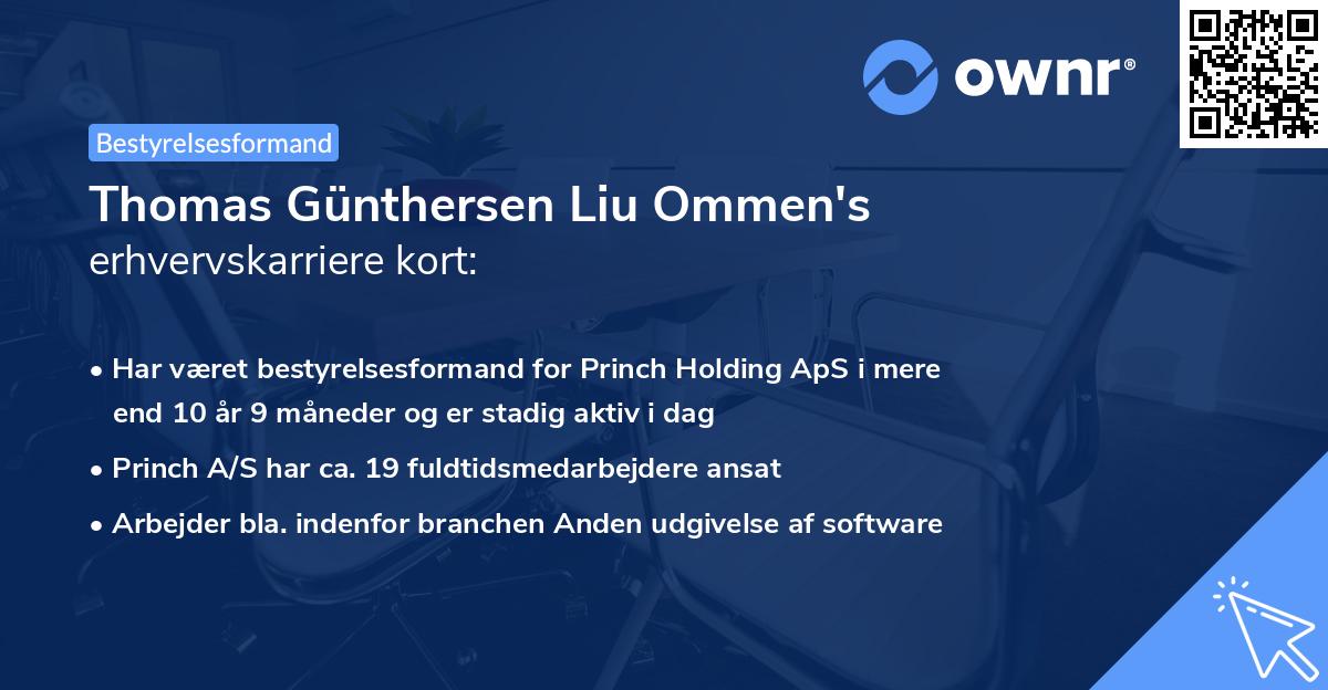 Thomas Günthersen Liu Ommen's erhvervskarriere kort