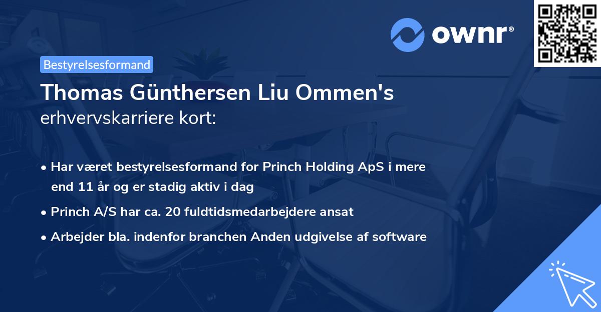 Thomas Günthersen Liu Ommen's erhvervskarriere kort