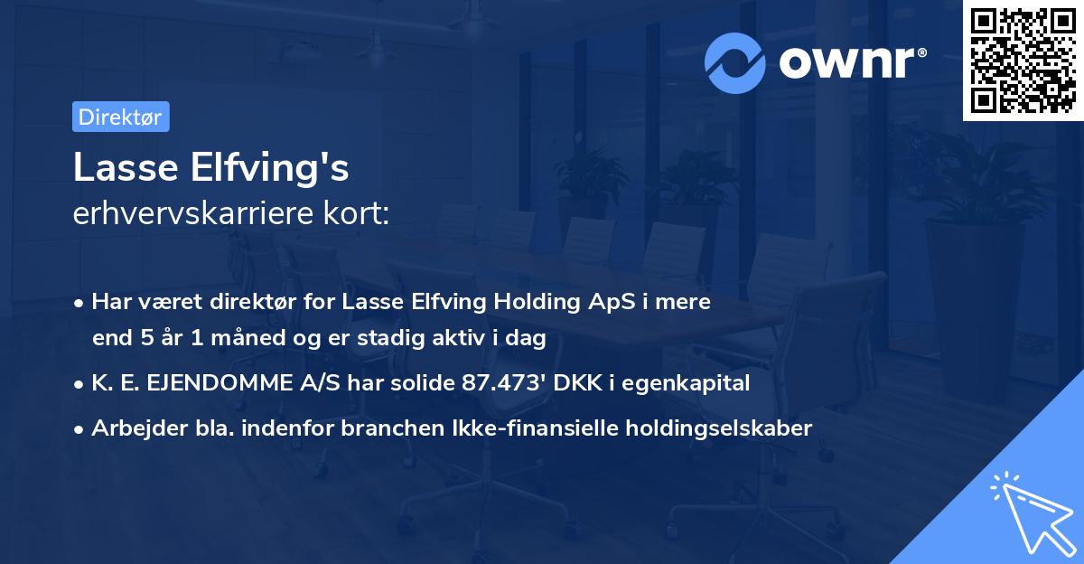 Lasse Elfving's erhvervskarriere kort