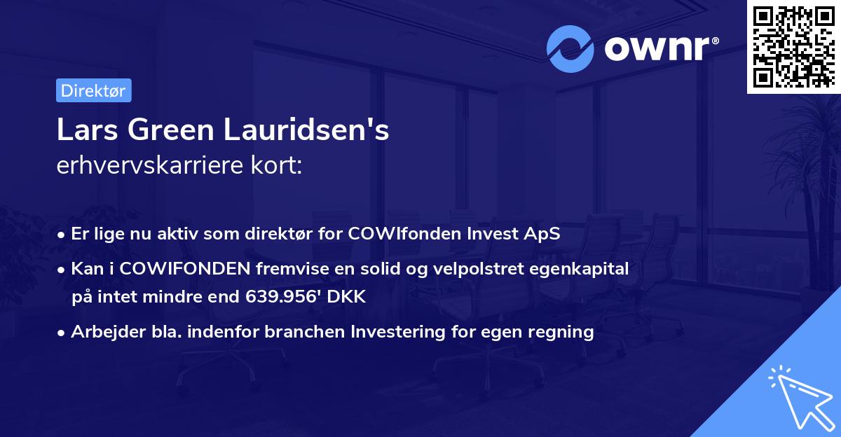 Lars Green Lauridsen's erhvervskarriere kort