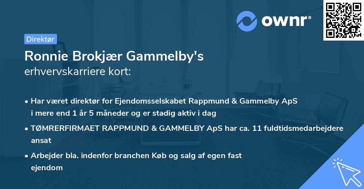 Ronnie Brokjær Gammelby's erhvervskarriere kort