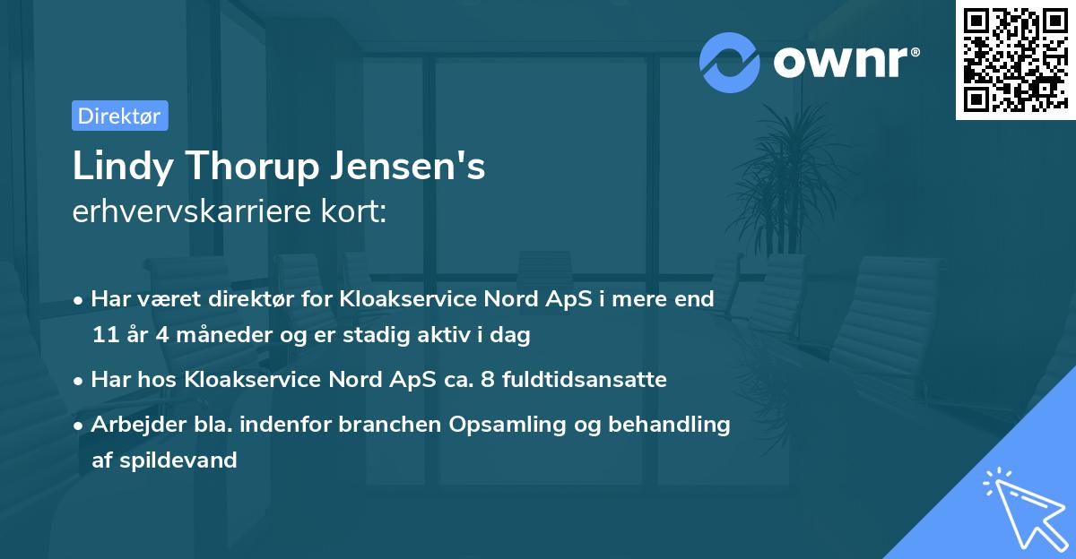 Lindy Thorup Jensen's erhvervskarriere kort
