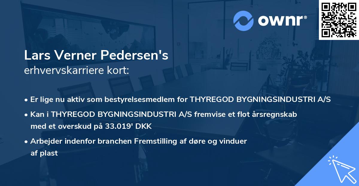 Lars Verner Pedersen's erhvervskarriere kort