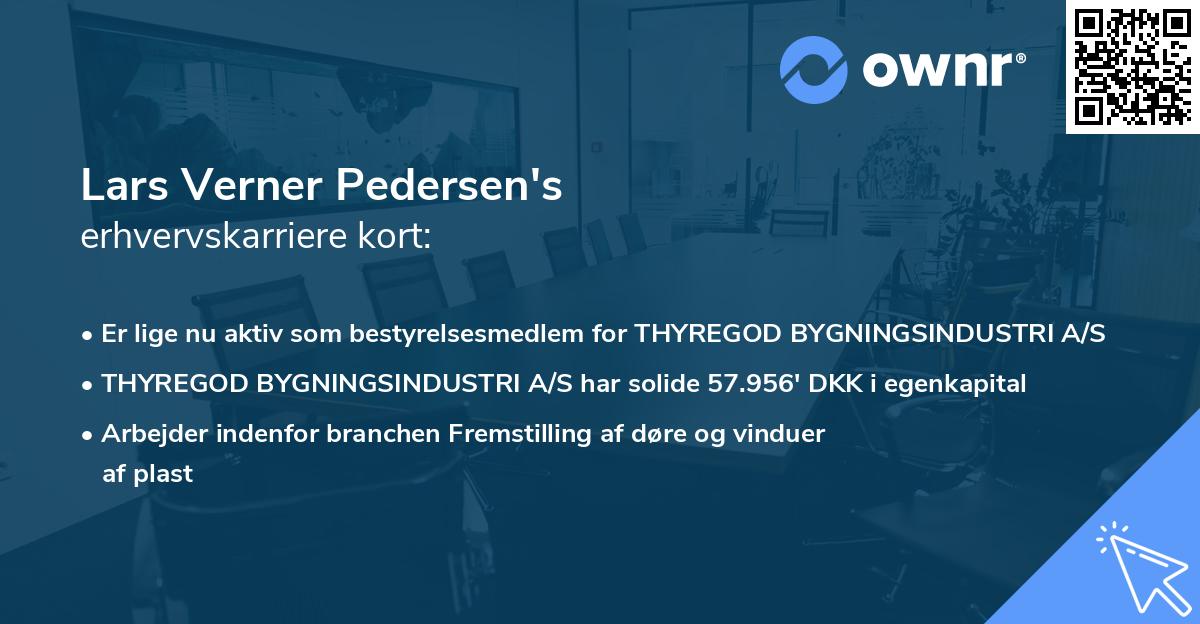 Lars Verner Pedersen's erhvervskarriere kort