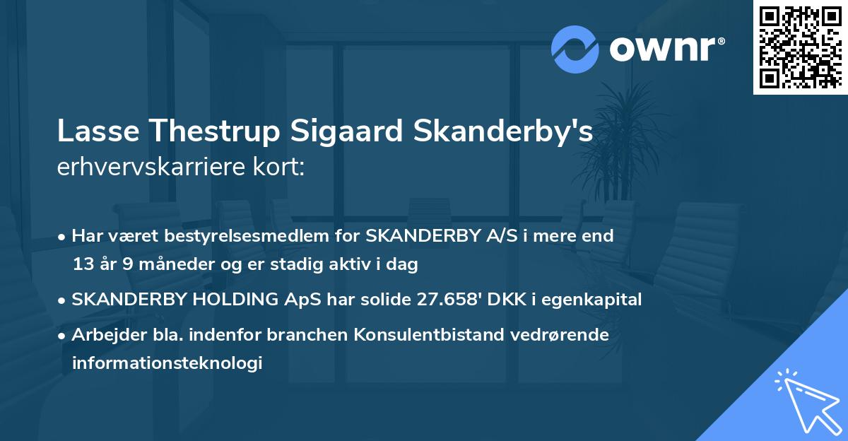 Lasse Thestrup Sigaard Skanderby's erhvervskarriere kort