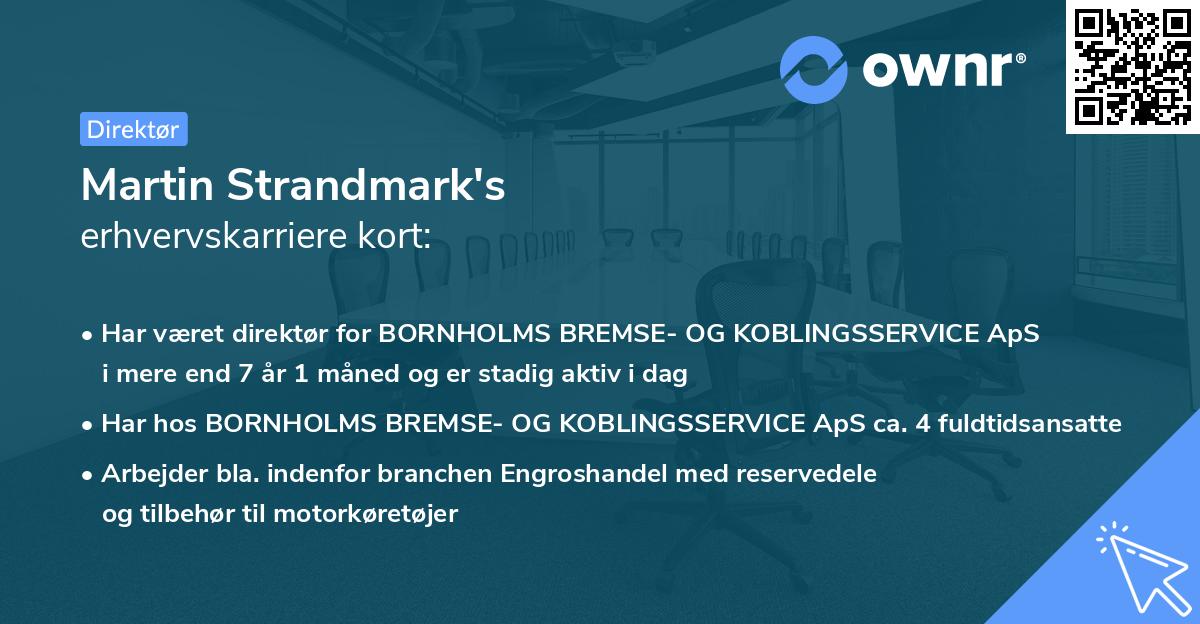 Martin Strandmark's erhvervskarriere kort