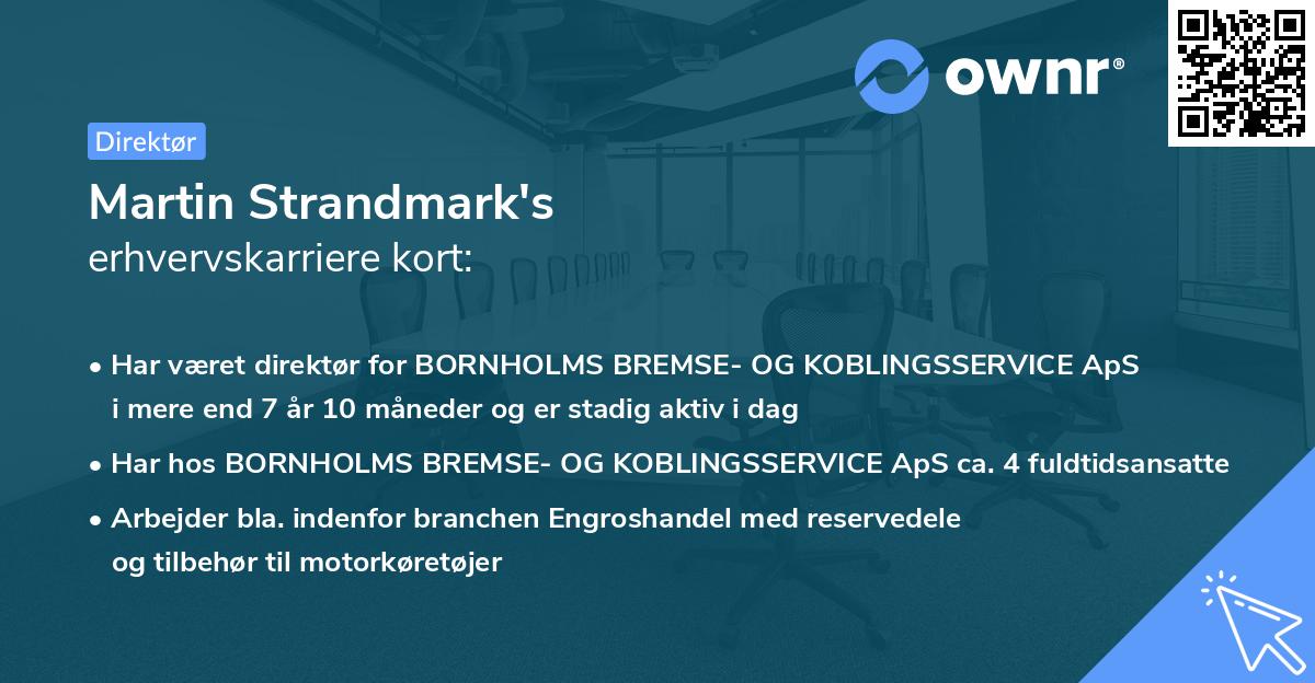 Martin Strandmark's erhvervskarriere kort